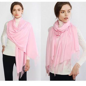 Pink Pashmina Cashmere Feel Scarf Shawl Wrap